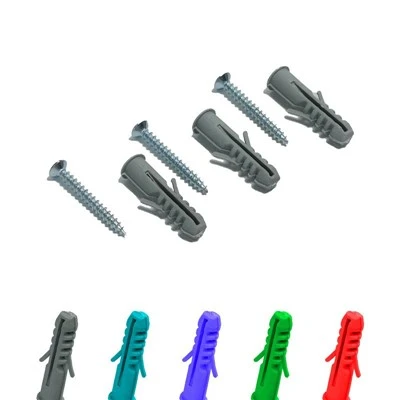 Anclajes de pared de plástico para tornillos